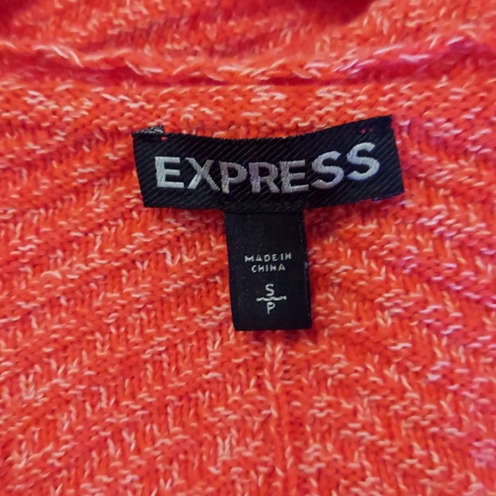 Express Red Oversized Chunky Knit Sweater Small - Picture 3 of 6